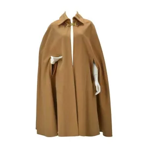 1970s Classic Celine Tan Wool Cape