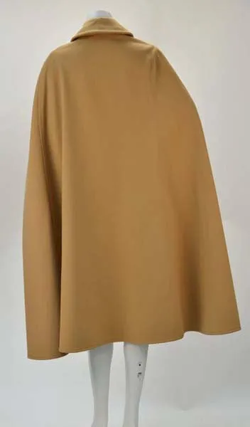 1970s Classic Celine Tan Wool Cape