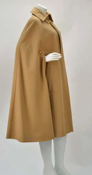 1970s Classic Celine Tan Wool Cape