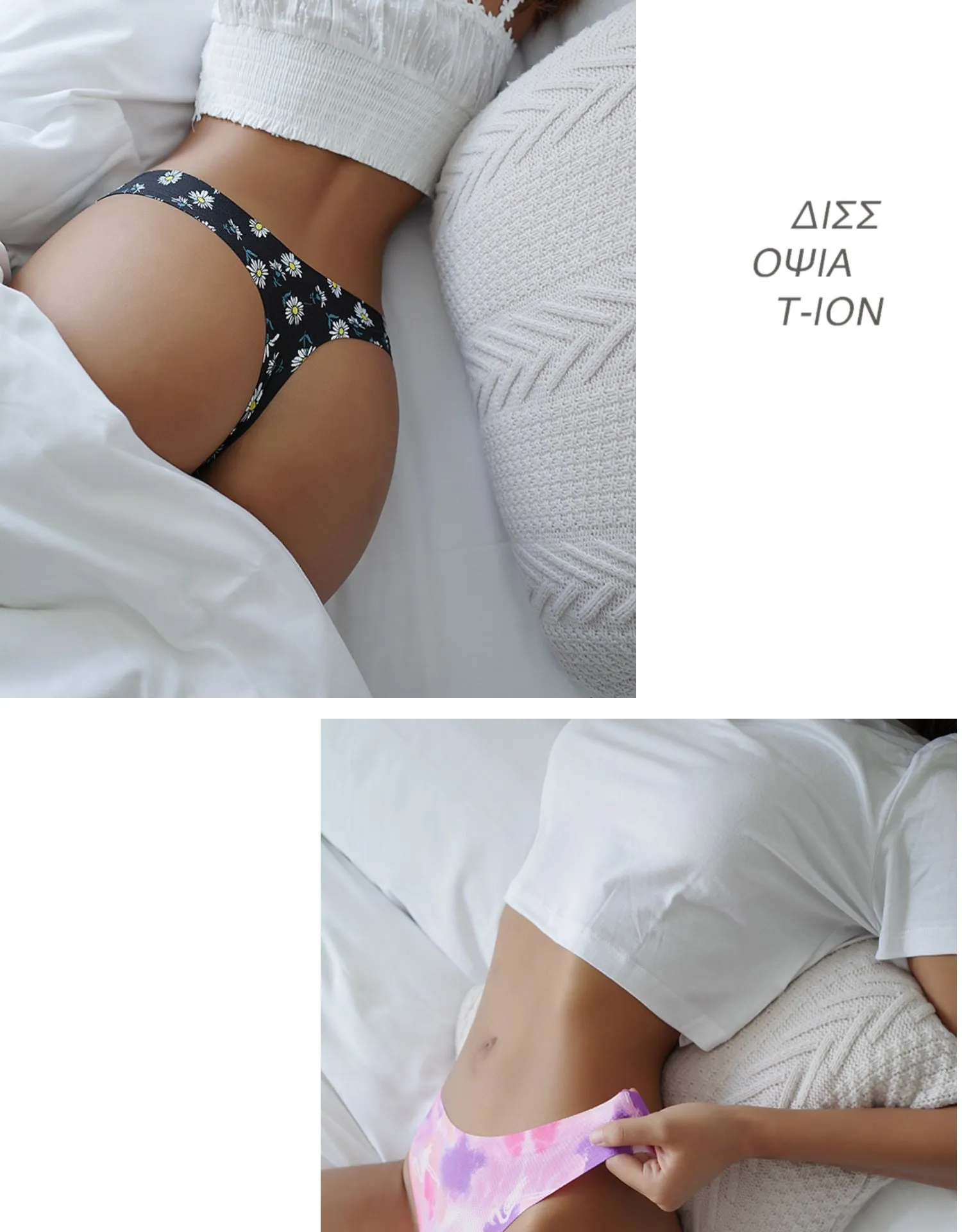 3 Pack Floral Print Panties String Soft Seamless Women's Underwear Low Waist Thongs Cotton Female Lingerie Briefs