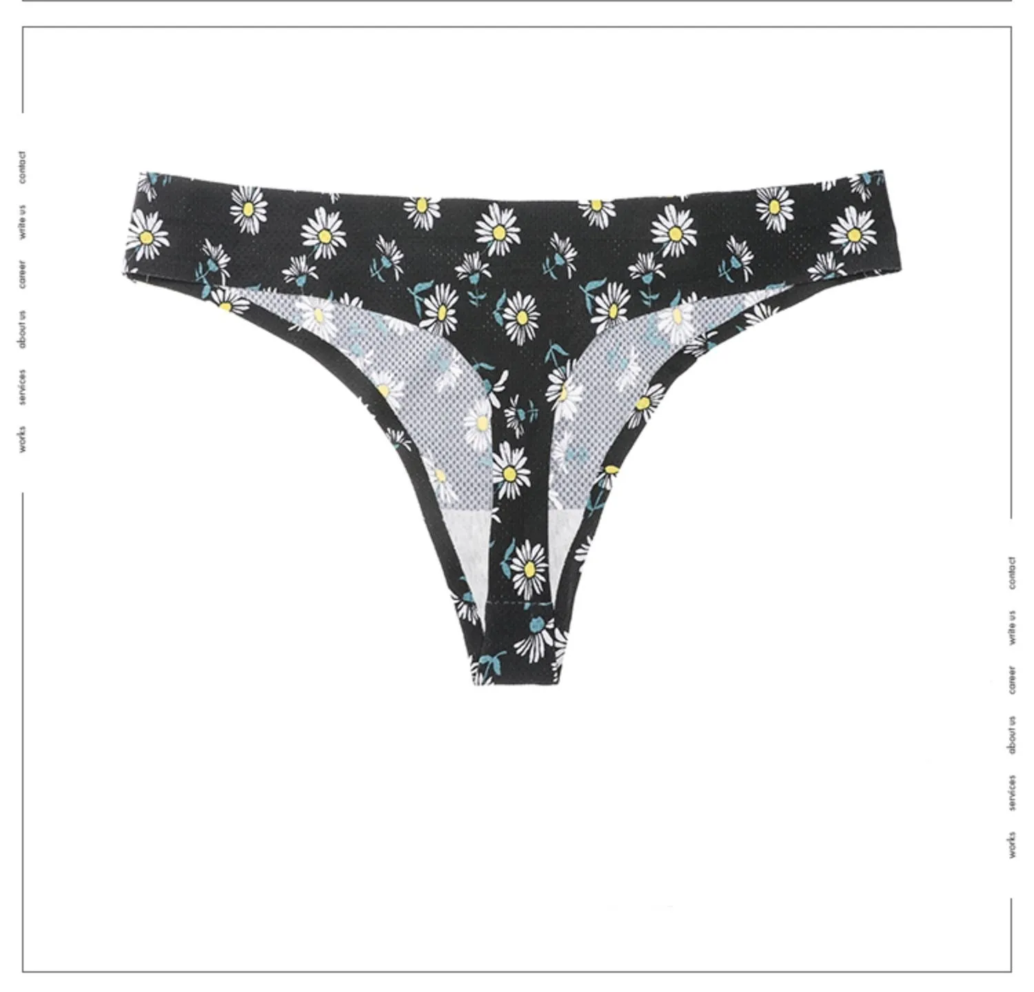3 Pack Floral Print Panties String Soft Seamless Women's Underwear Low Waist Thongs Cotton Female Lingerie Briefs