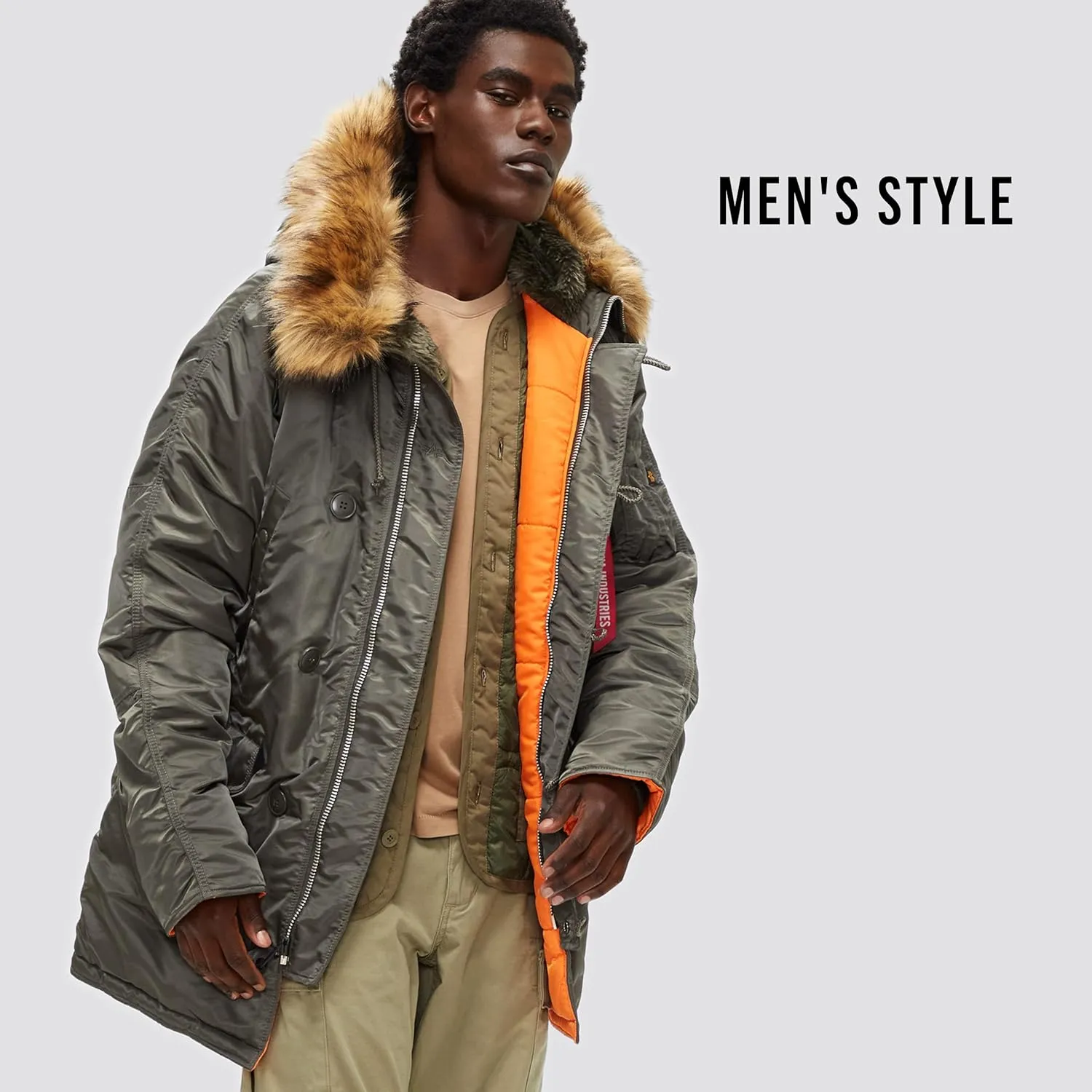 Alpha Industries N-3B Slim Fit Parka - Cold Weather Military Issue Parka