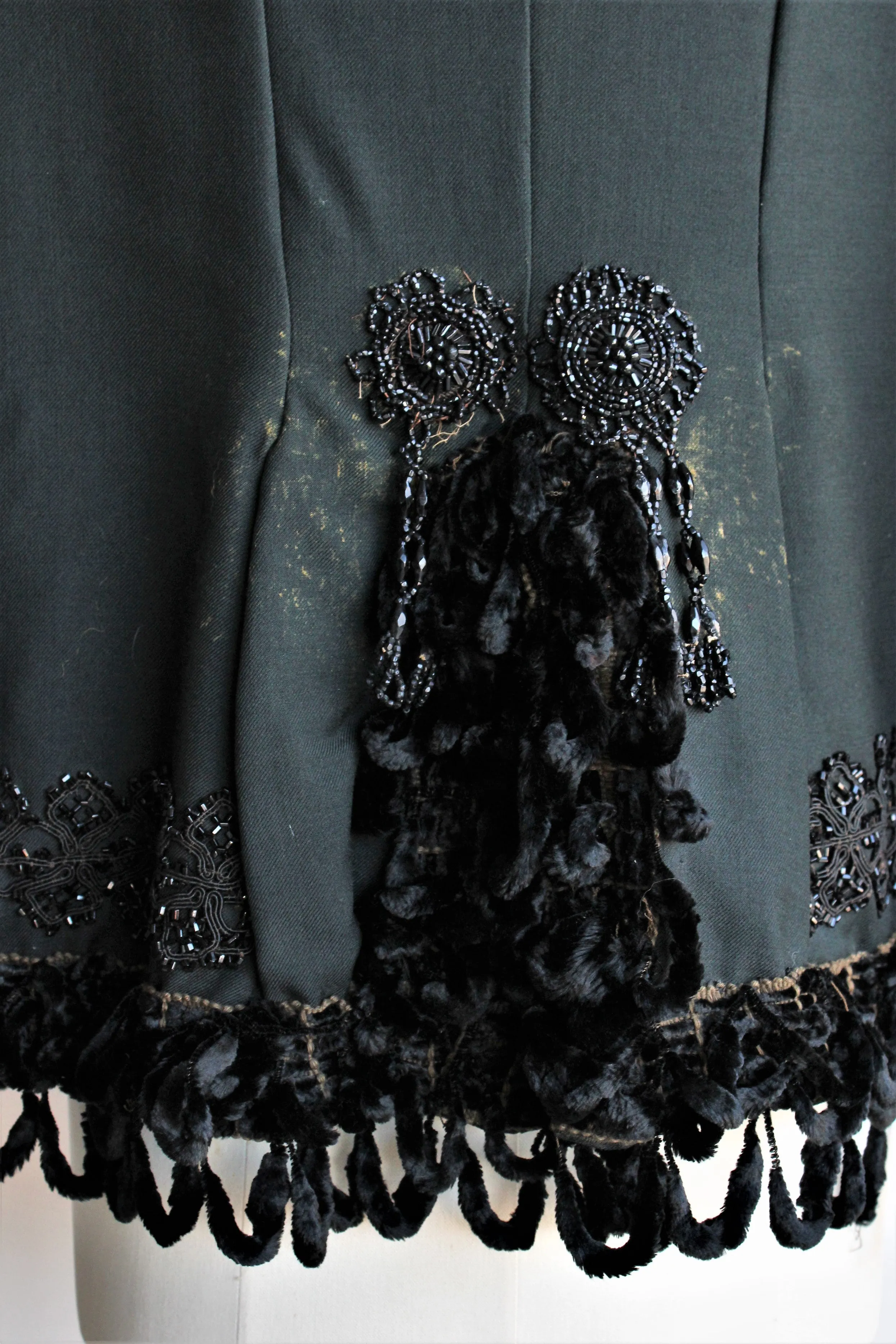 Antique 1800s Victorian Black Wool Cape