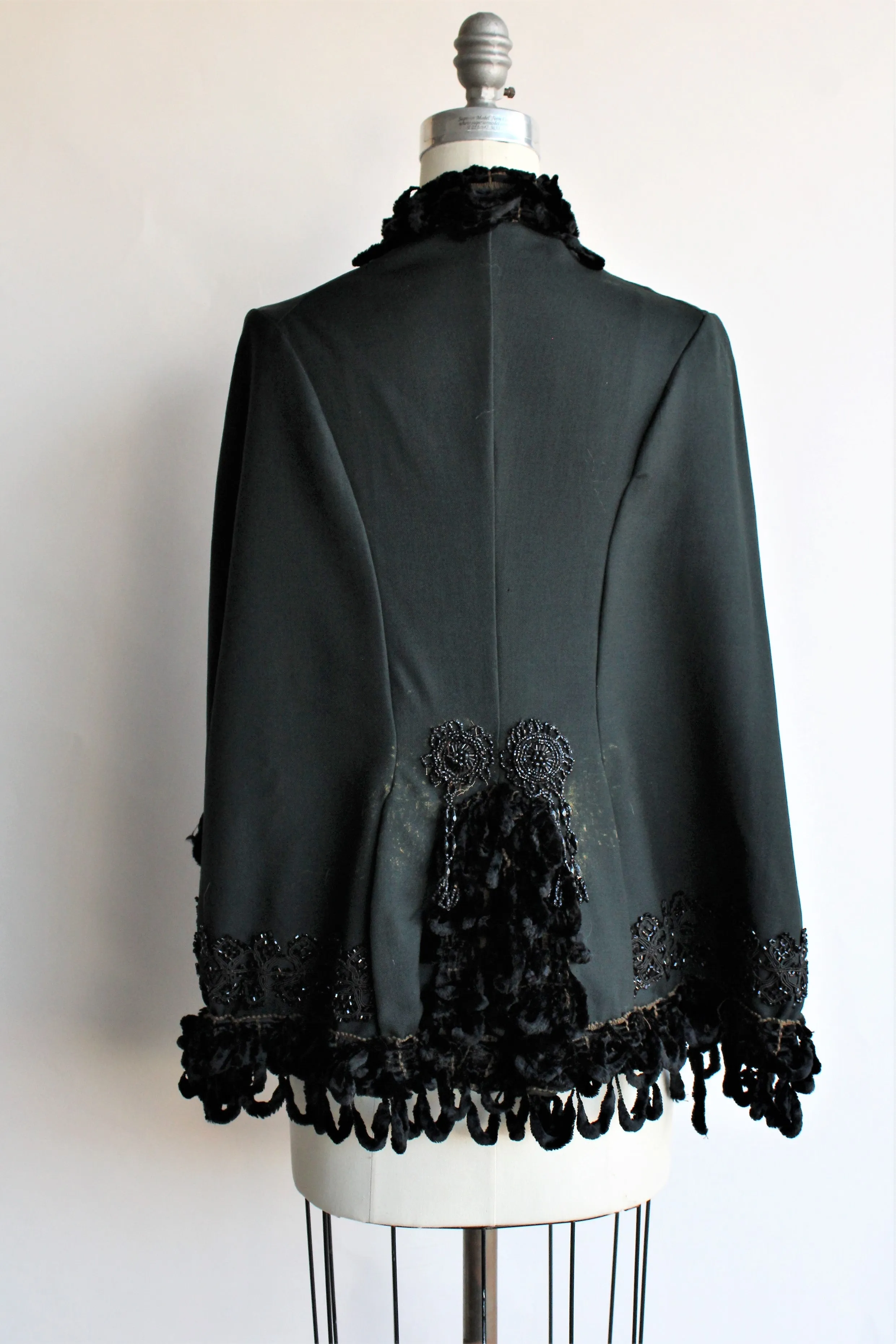 Antique 1800s Victorian Black Wool Cape