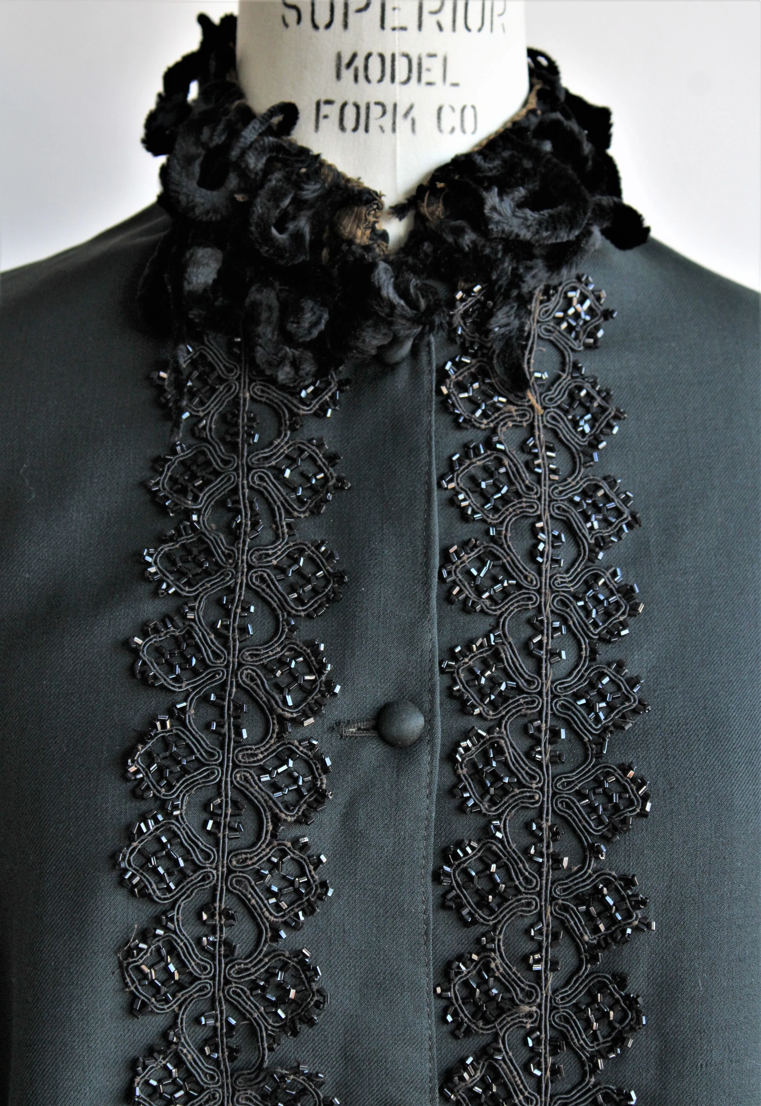 Antique 1800s Victorian Black Wool Cape