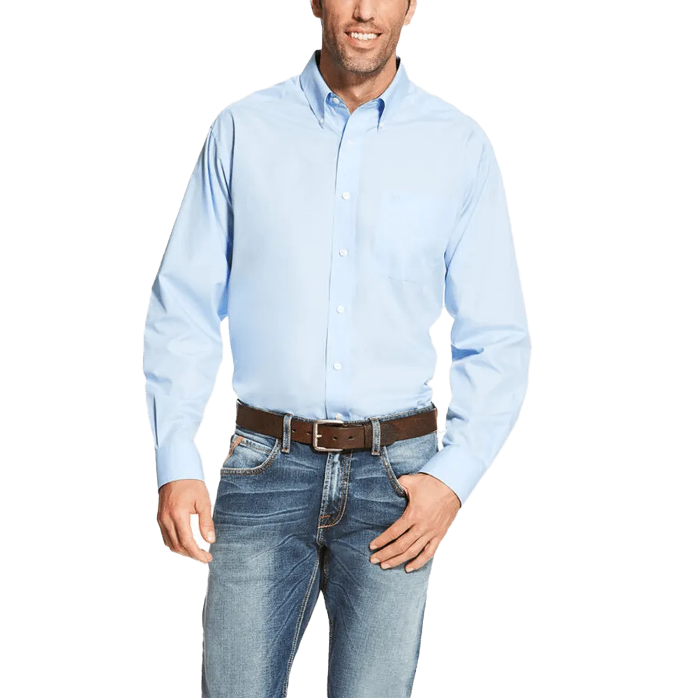 Ariat Men's Light Blue Wrinkle Free Long Sleeve Western Shirt