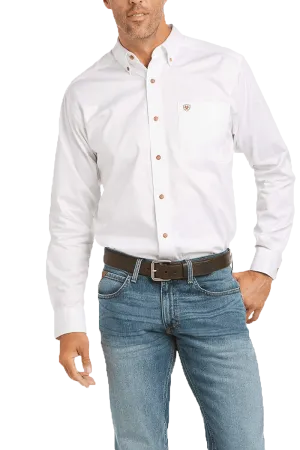 Ariat Men's White Solid Twill Western Woven Shirt