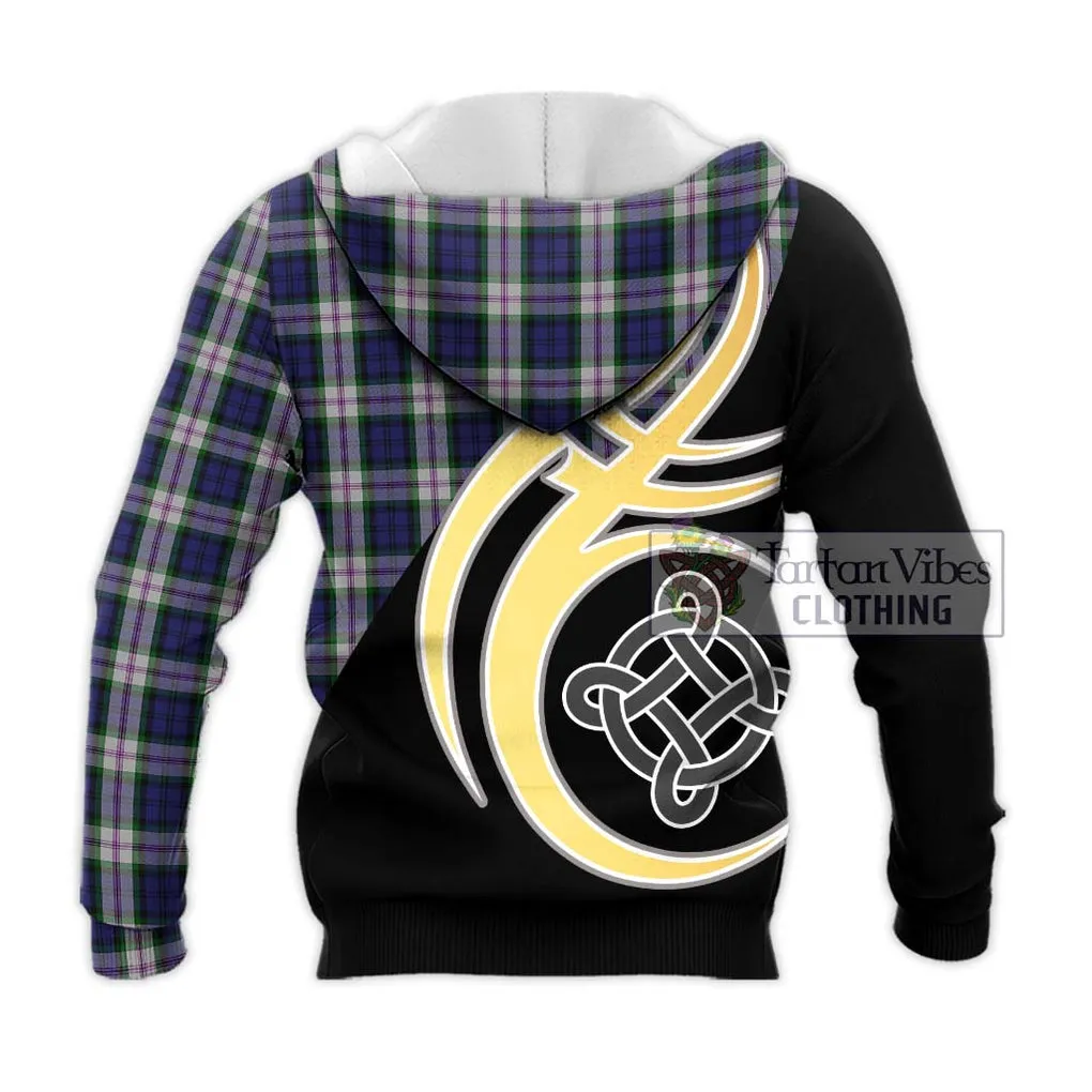 Baird Dress Tartan Knitted Hoodie with Family Crest and Celtic Symbol Style