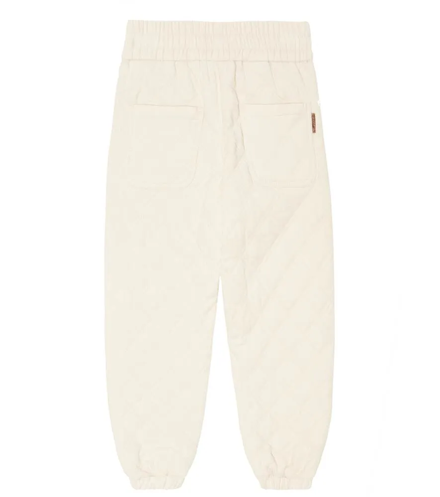 Brunello Cucinelli Quilted Cotton Corduroy Pants, White