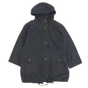 Burberry Black Hooded Coat 7AR Women