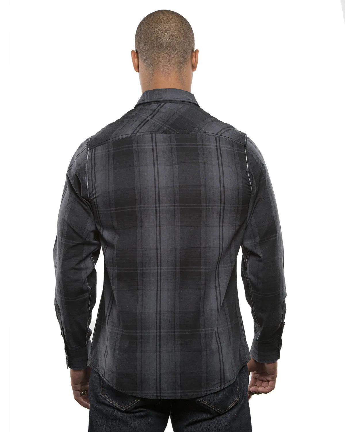 Burnside Men's Long-Sleeve Western Plaid Shirt