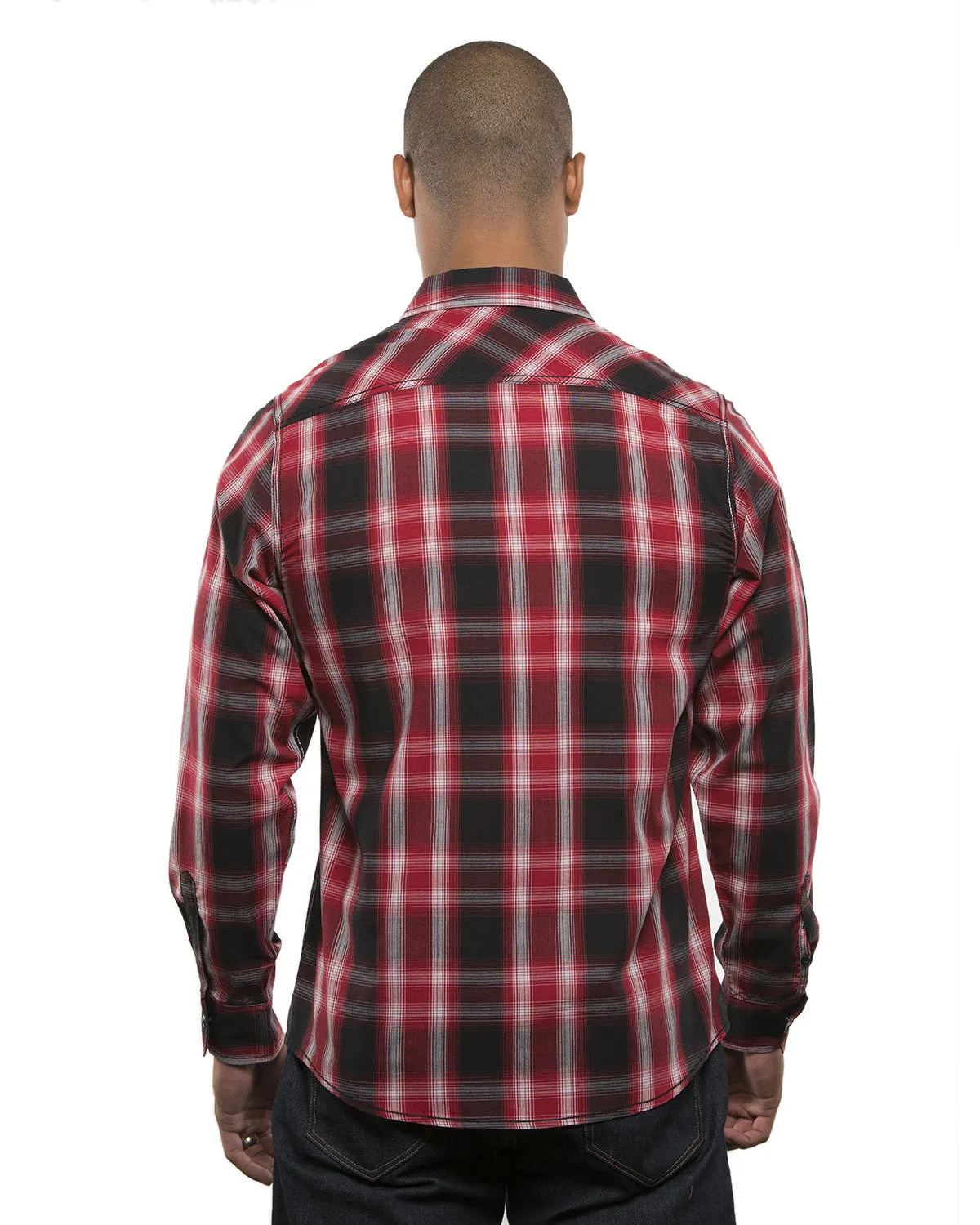 Burnside Men's Long-Sleeve Western Plaid Shirt