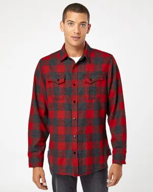 Burnside Men's Snap Front Long Sleeve Plaid Flannel Shirt