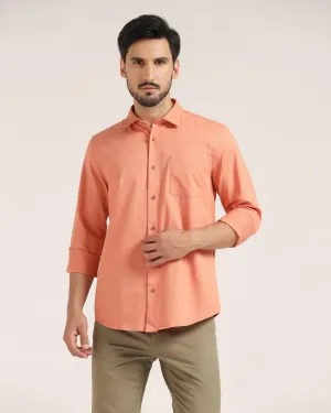 Casual Orange Solid Shirt - Creta