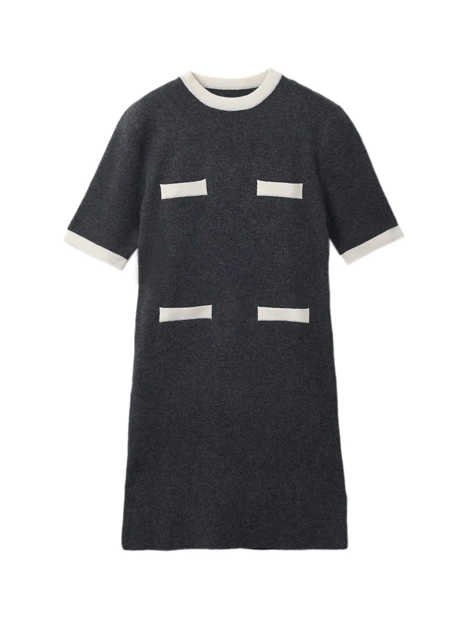 Color Block Shortsleeve Dress_Graphite