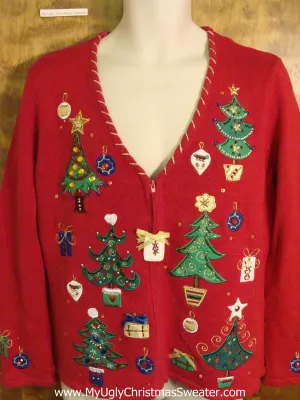 Cute Xmas Sweater with Bling Trees