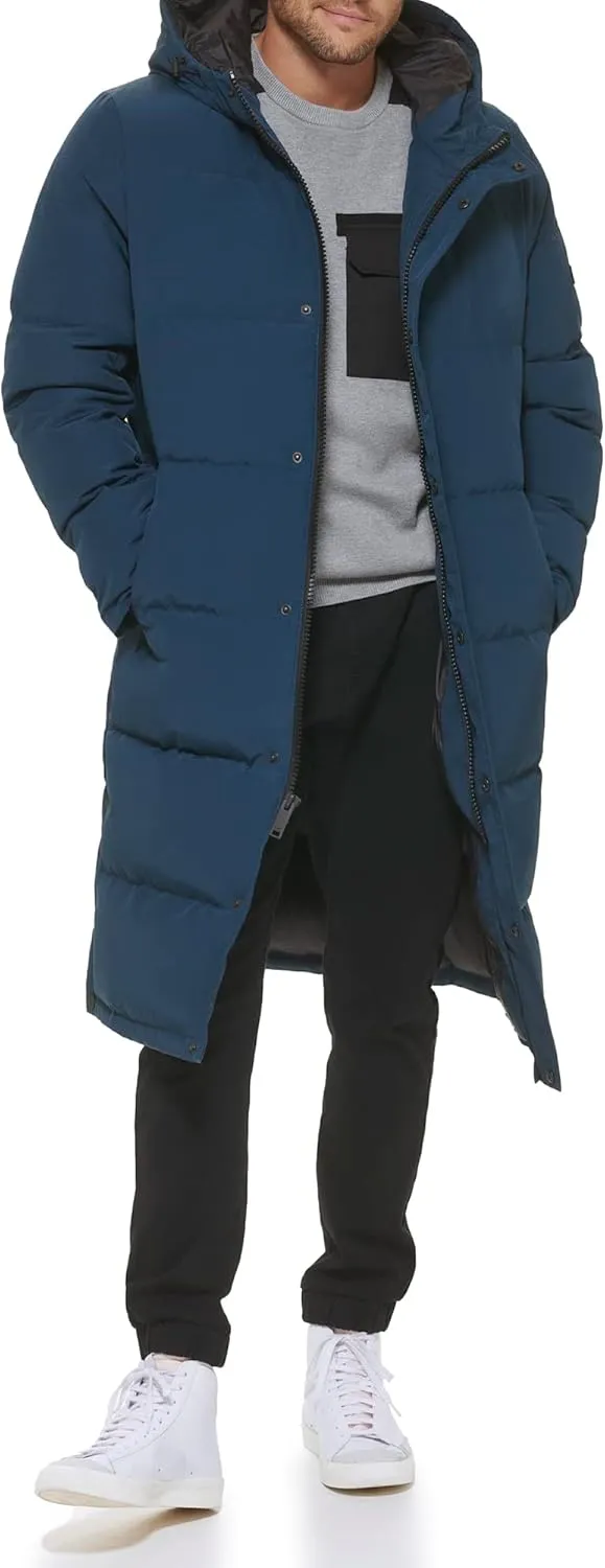 DKNY Arctic Cloth Hooded Extra Long Parka Jacket