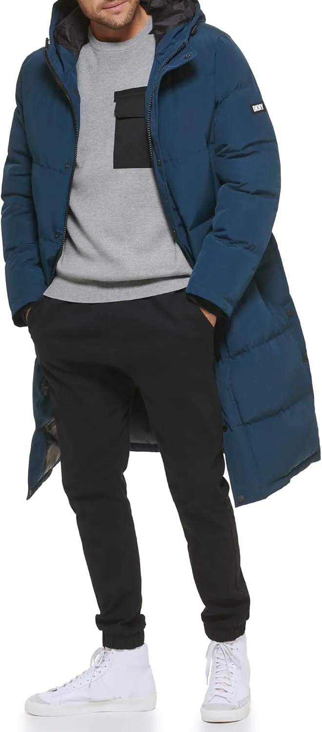 DKNY Arctic Cloth Hooded Extra Long Parka Jacket