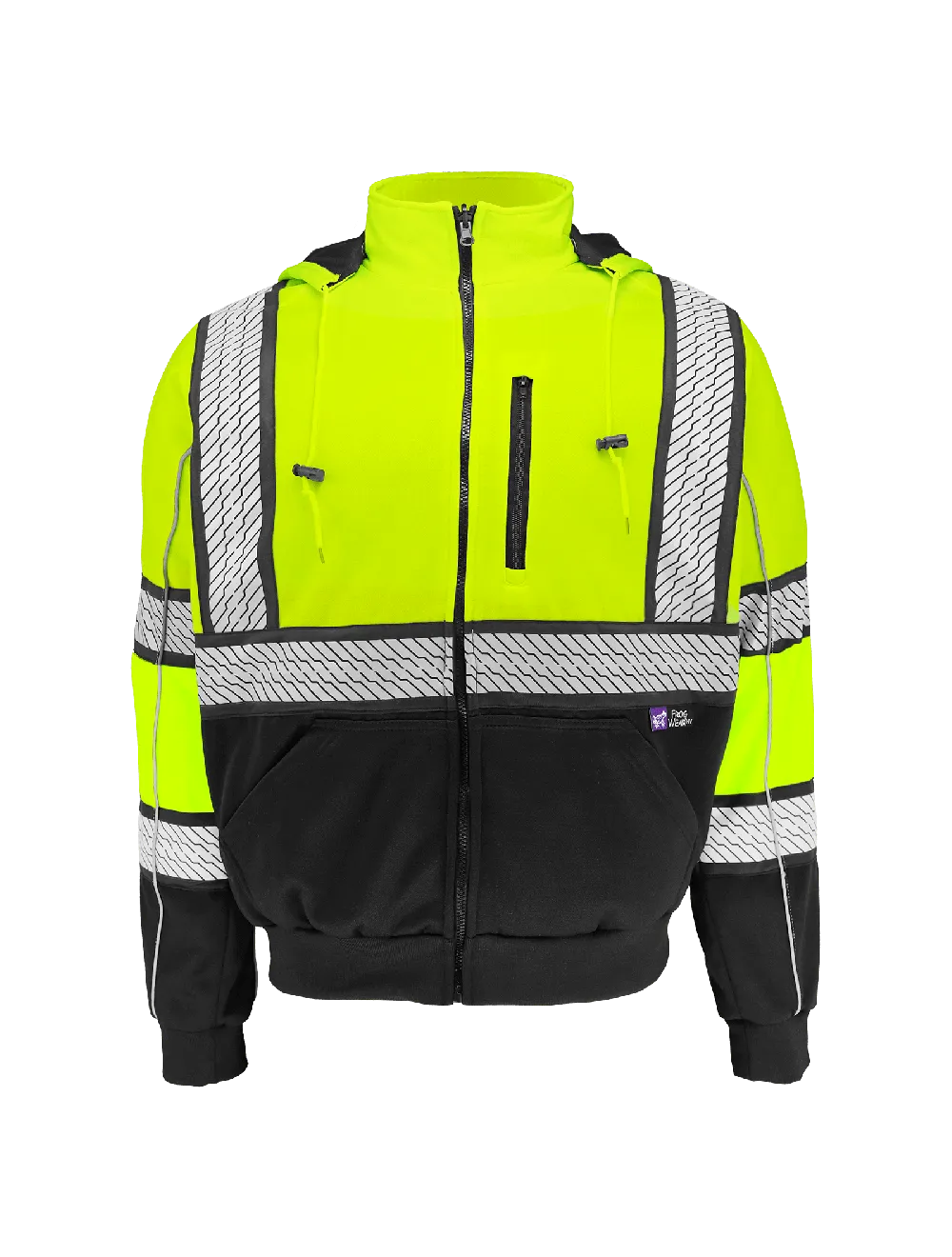 FrogWear® HV High-Visibility Heavy Duty Multi-Layer Hooded Safety Sweatshirt with Insulation - GLO-HS3
