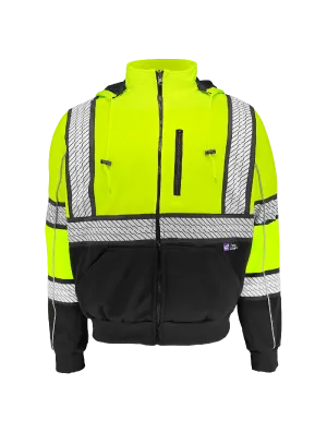 FrogWear® HV High-Visibility Heavy Duty Multi-Layer Hooded Safety Sweatshirt with Insulation - GLO-HS3