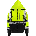 FrogWear® HV High-Visibility Heavy Duty Multi-Layer Hooded Safety Sweatshirt with Insulation - GLO-HS3