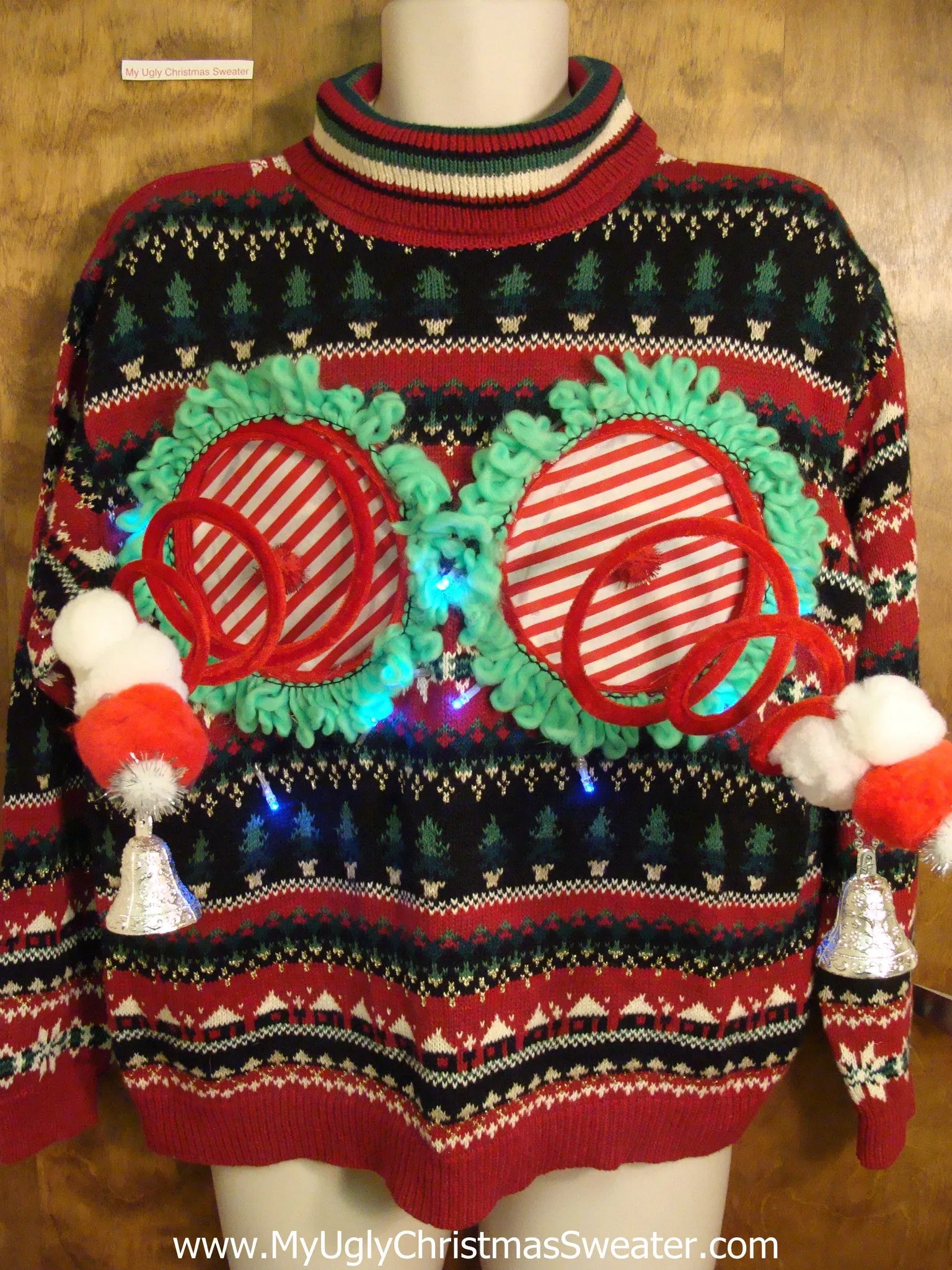 Funny Two Sided Light-up Naughty Ugly Christmas Sweater