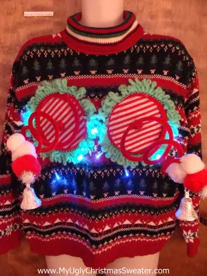 Funny Two Sided Light-up Naughty Ugly Christmas Sweater