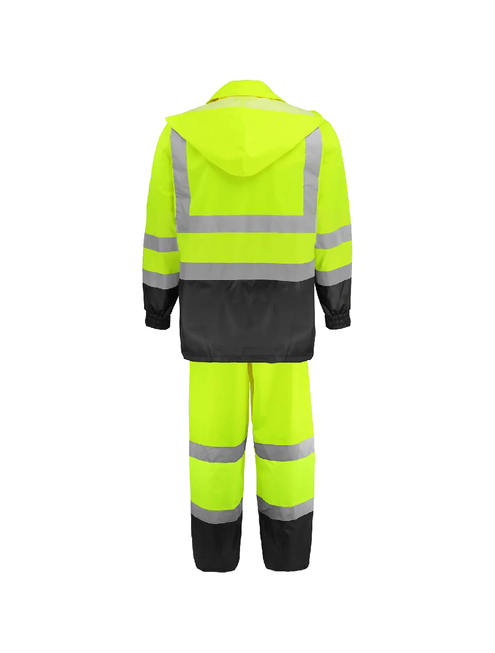 Global Glove & Safety FrogWear® HV High-Visibility Yellow/Green Two-Piece Rain Suit Polyurethane Coated 150D Oxford Polyester - GLO-1590