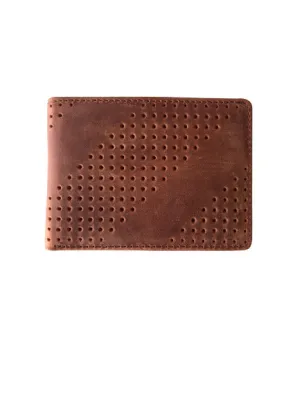 Gus Leather Diagonal Perforated Bifold Wallet