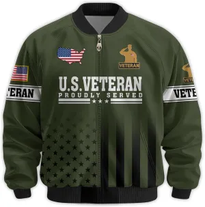 Honoring Patriotic Varsity Bomber Jacket for Veterans, Military Style Mens Outdoor Jacket  Perfect Veterans Day Gifts
