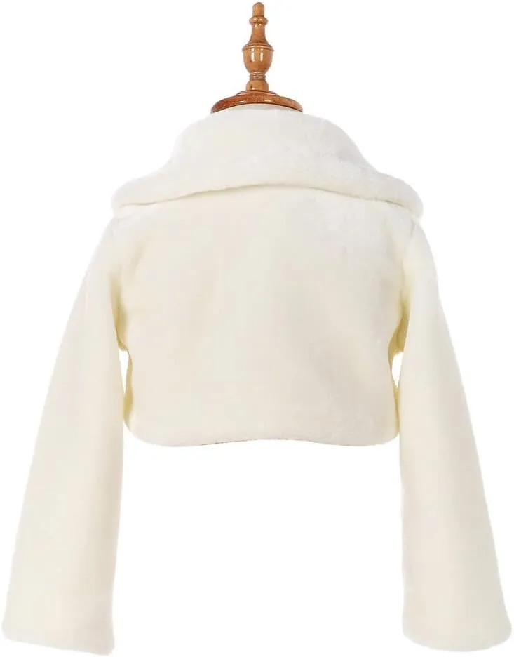 Ivory Faux Fur Flower Girl Bolero Shrug Accessories Princess Cape