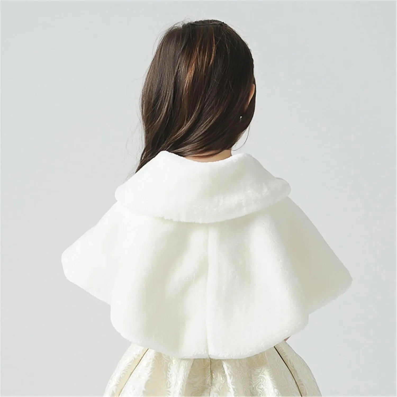 Ivory Faux Fur Flower Girl Bolero Shrug Accessories Princess Cape