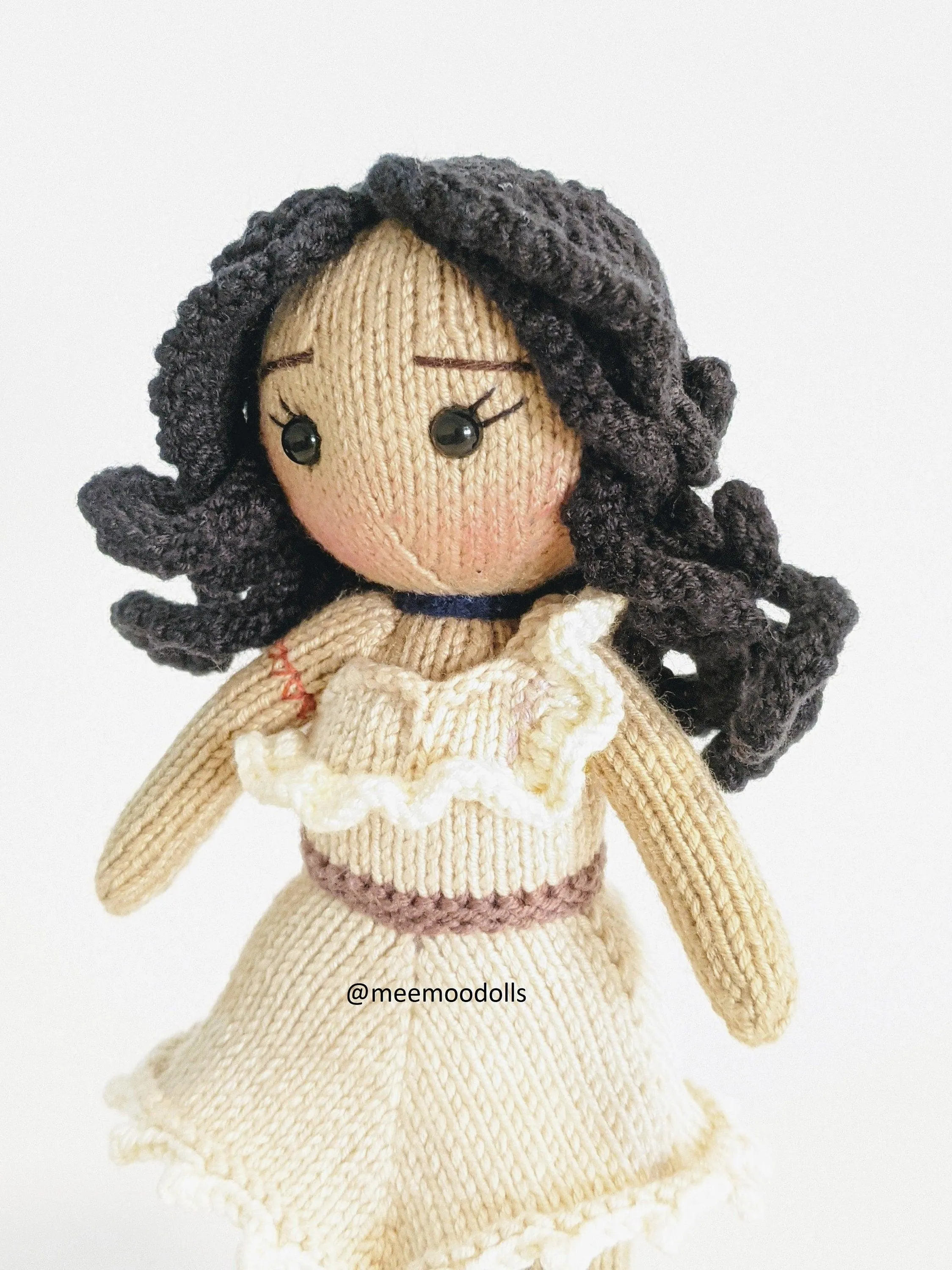 Knit Pocahontas Doll. Knitted toy patterns. Meemoodolls
