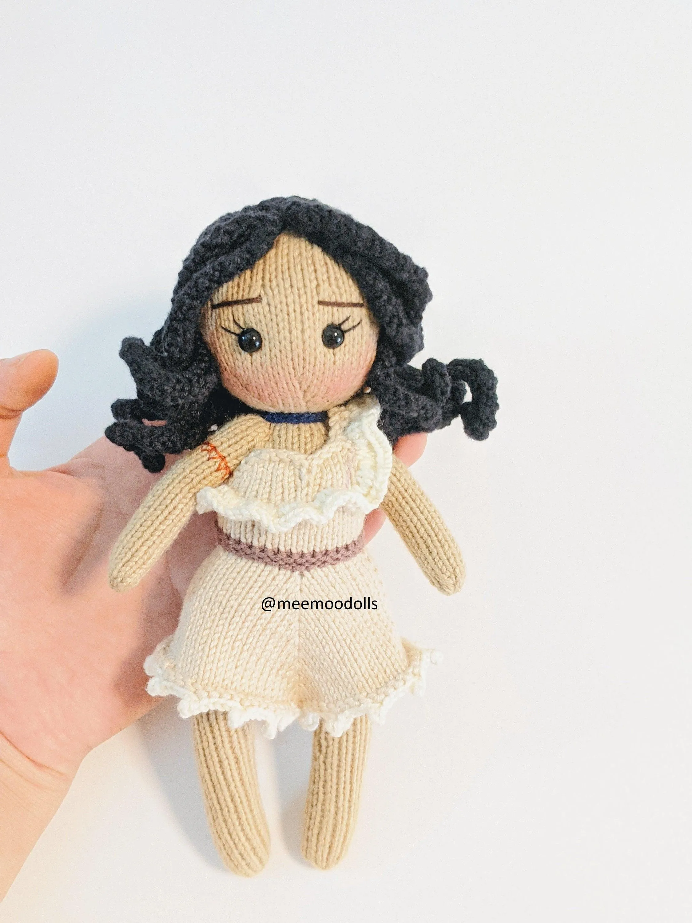 Knit Pocahontas Doll. Knitted toy patterns. Meemoodolls