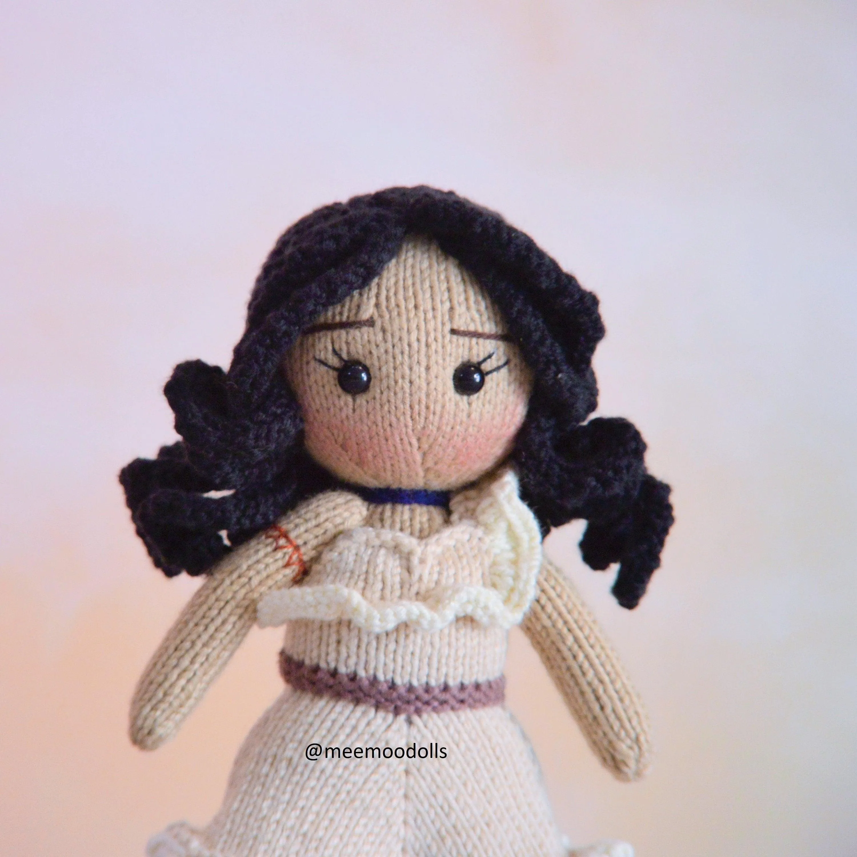 Knit Pocahontas Doll. Knitted toy patterns. Meemoodolls