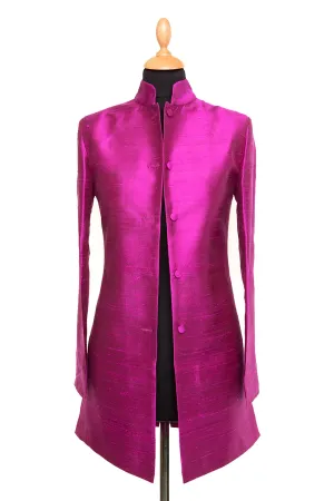 Long Nehru Jacket in Wild Orchid