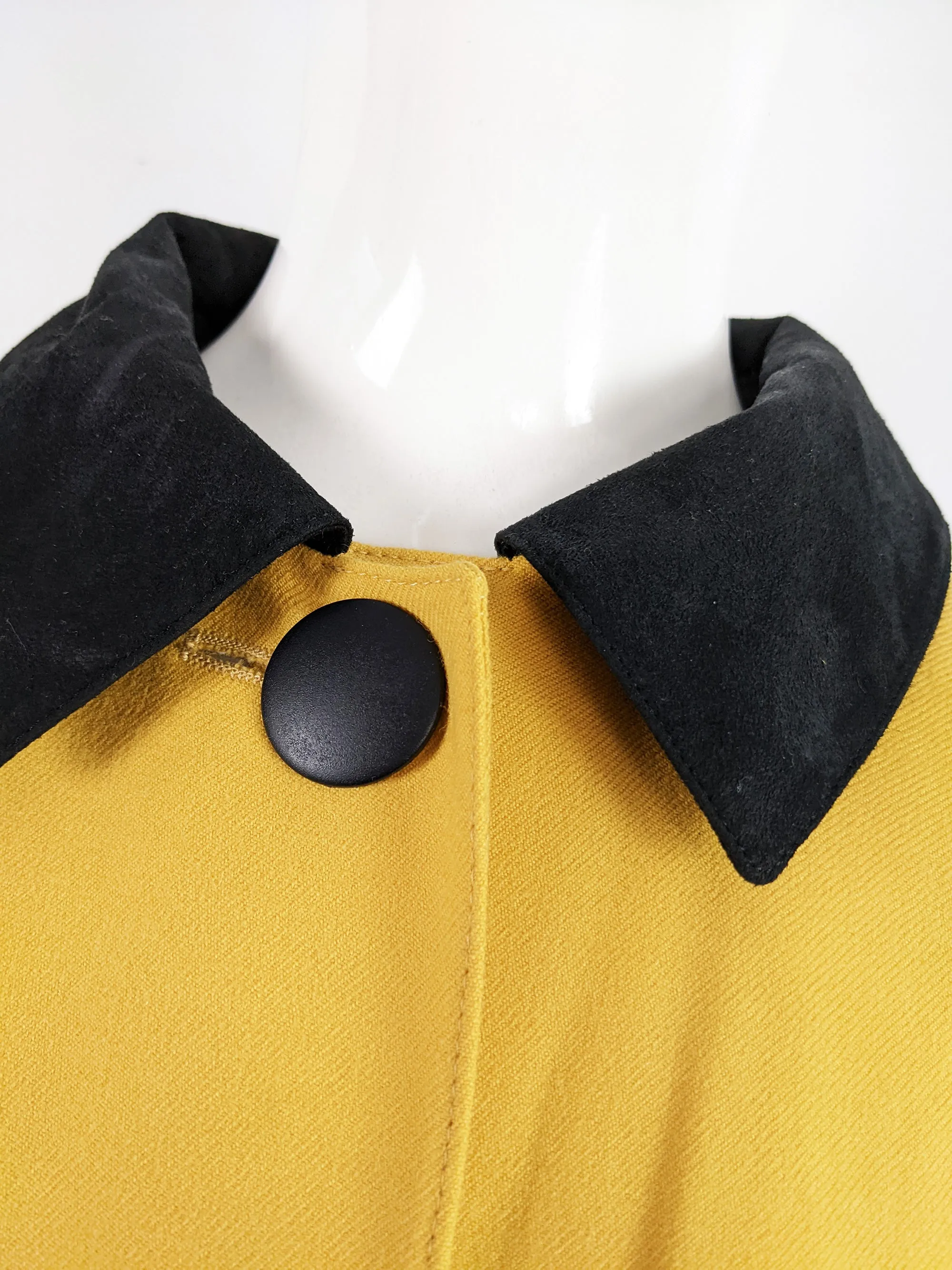 Louis Feraud Vintage Womens Yellow & Black Cape, 1980s