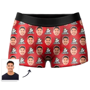 Men's Custom Snowman Face Boxer Shorts