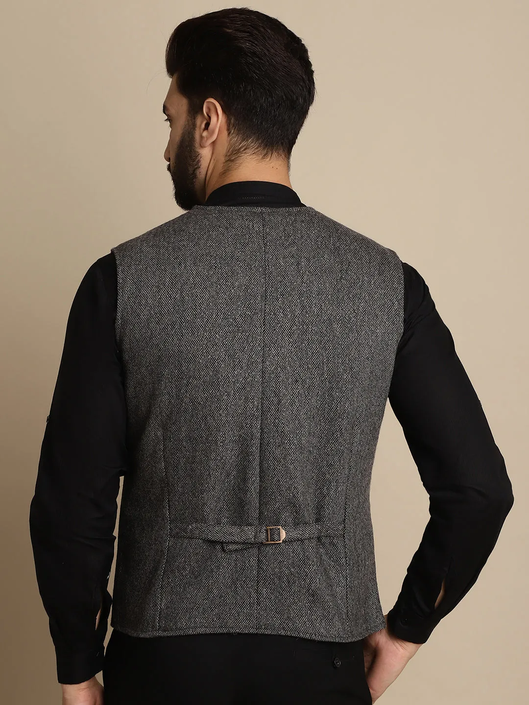 Men's Woolen Waistcaot With Patch Pocket - Even Apparels
