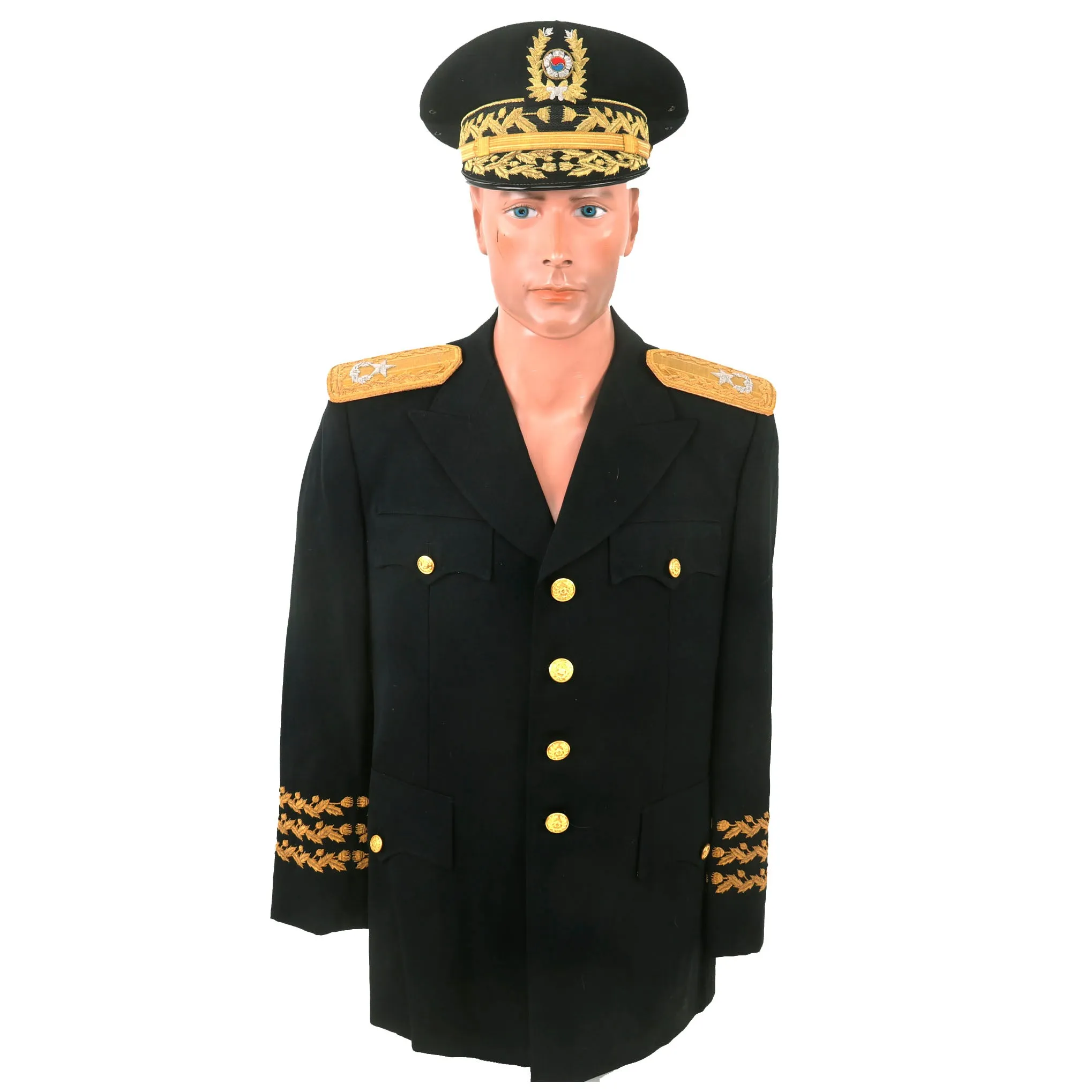 Original Cold War Republic of Korea Army General Uniform Coat With Visor Cap - Jiang South Korean
