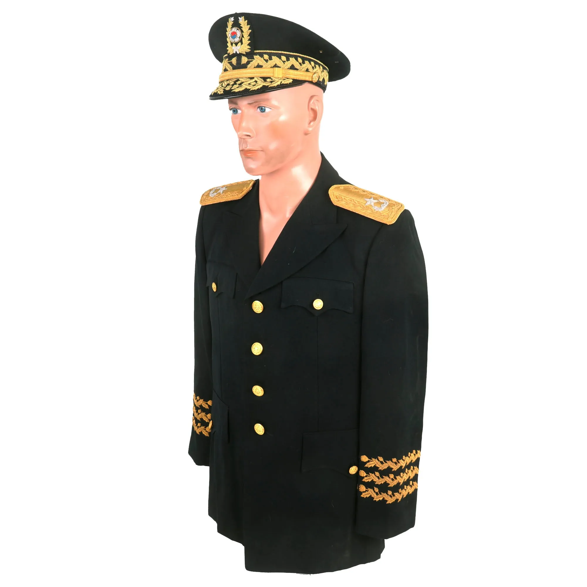 Original Cold War Republic of Korea Army General Uniform Coat With Visor Cap - Jiang South Korean