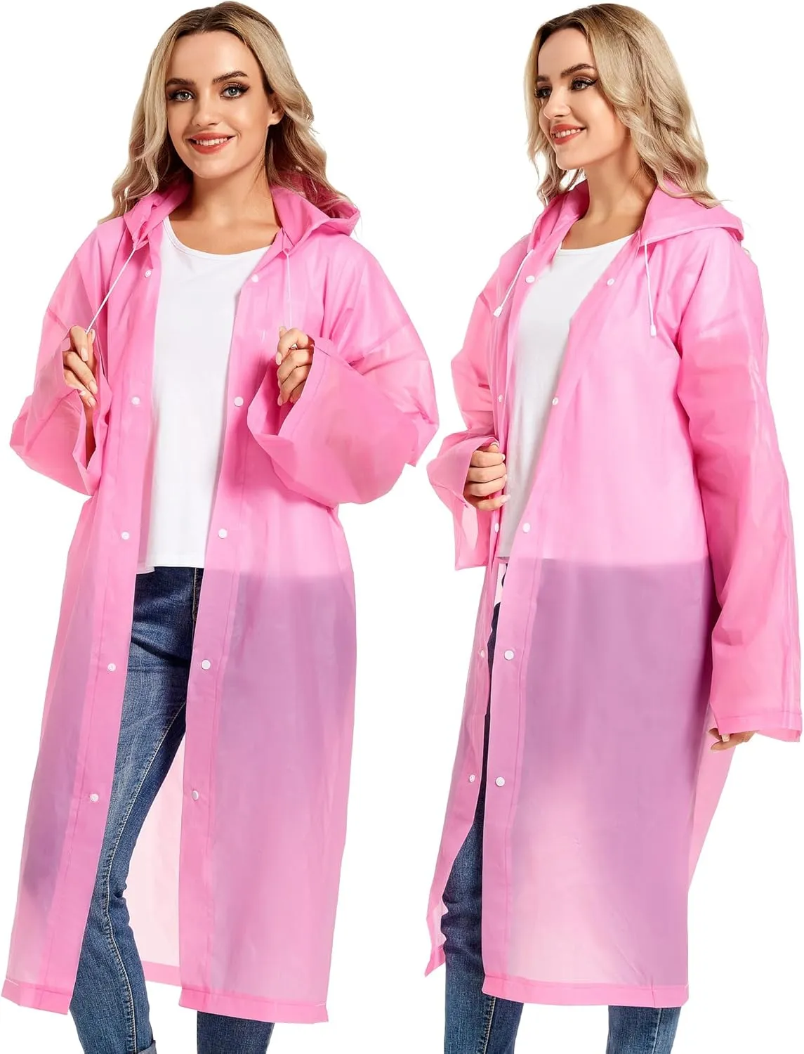 Rain Ponchos for Adults Reusable Raincoats Survival Heavy Duty Military Impermeable 2 Packs Rain Coat