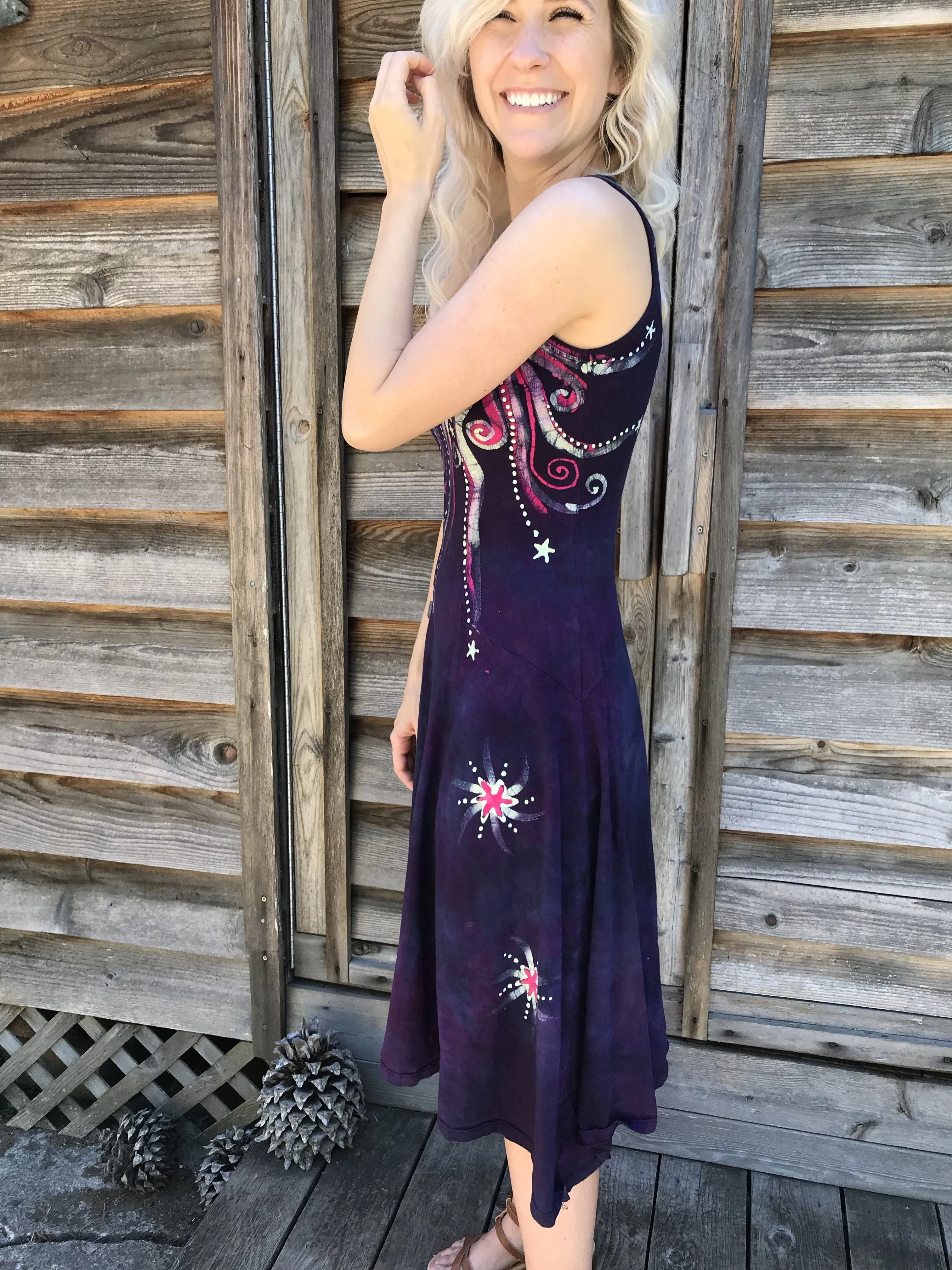 Rainbow Sunshine and Moonbeams Batik Dress