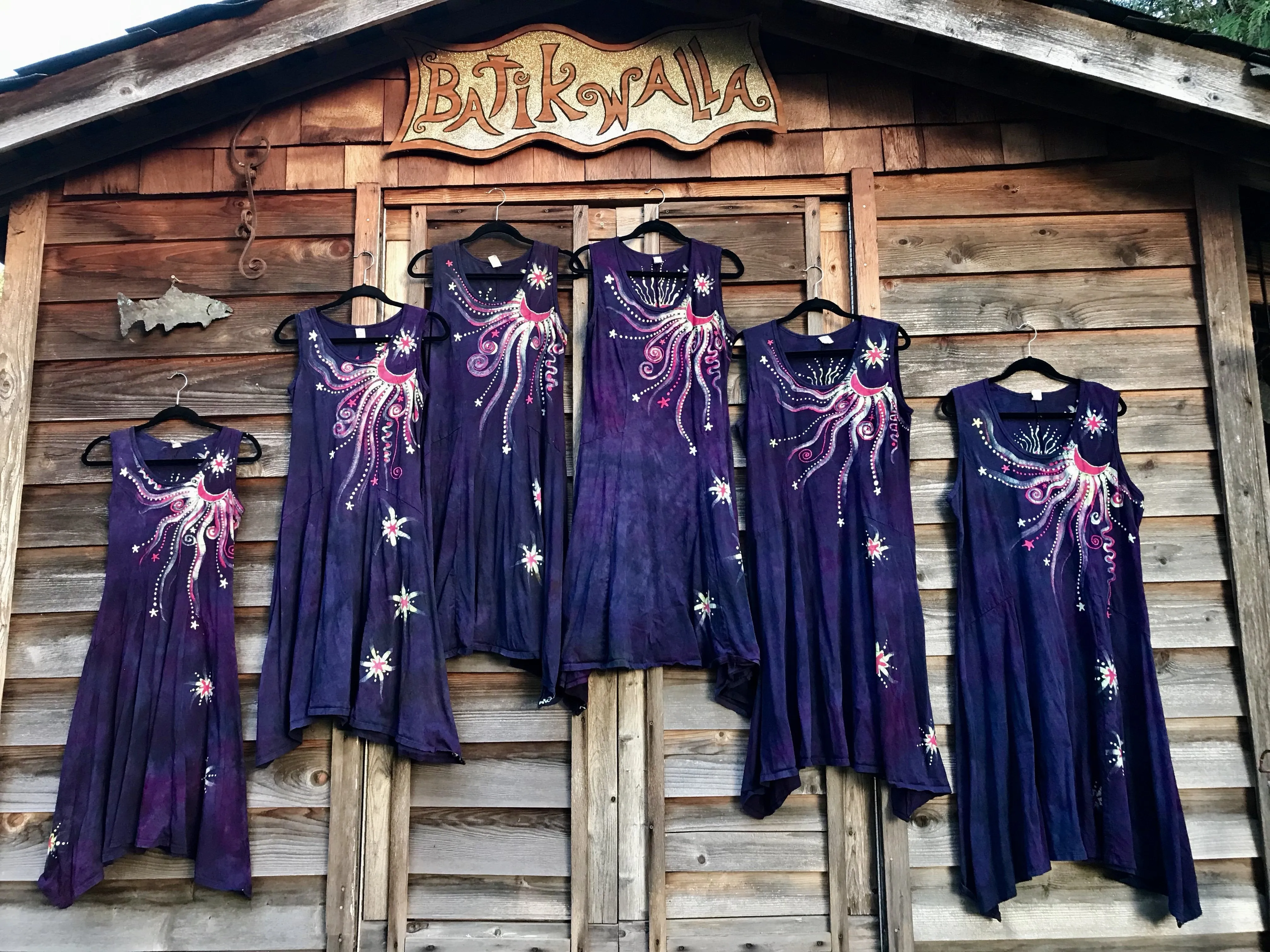 Rainbow Sunshine and Moonbeams Batik Dress