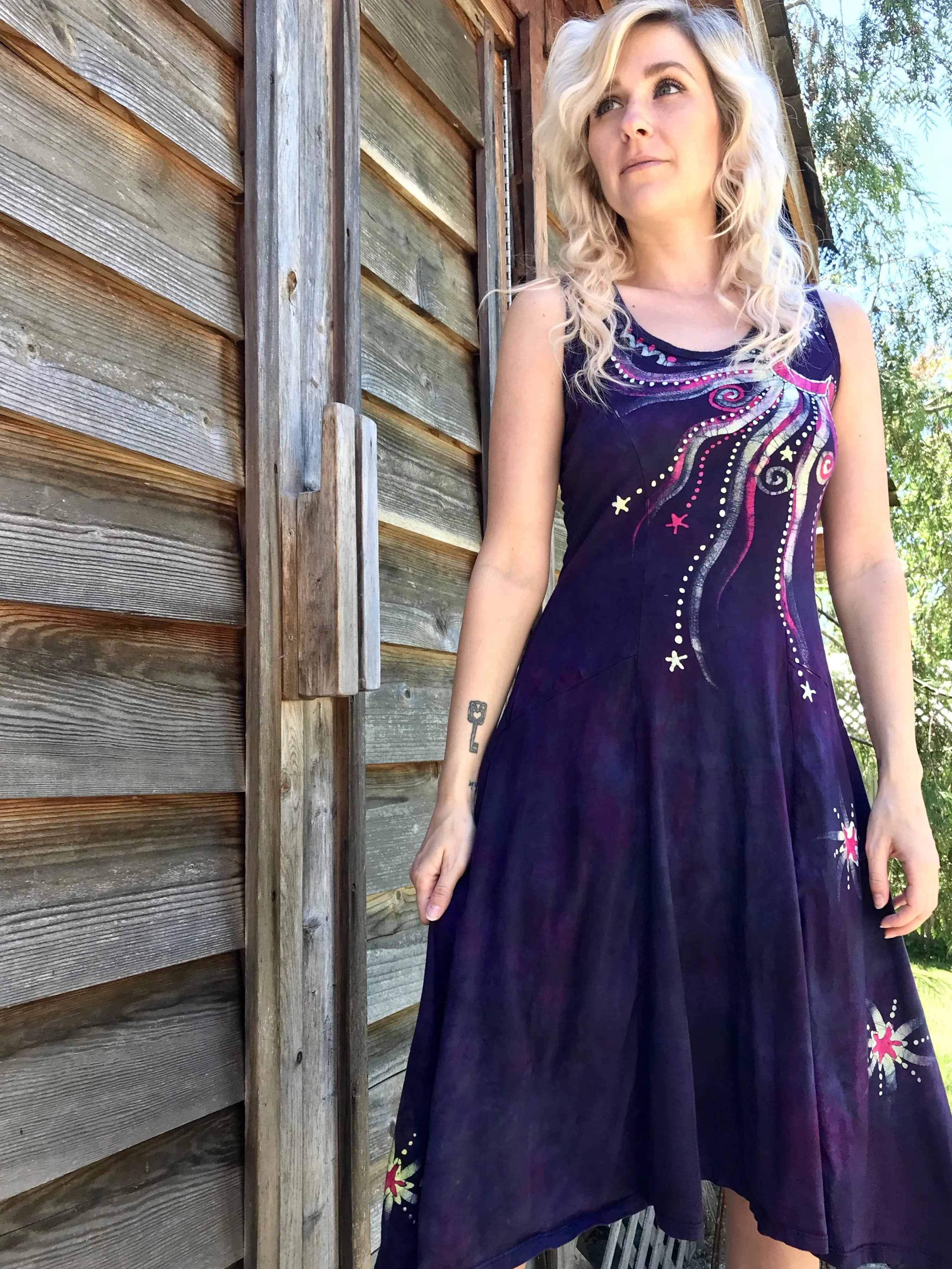Rainbow Sunshine and Moonbeams Batik Dress