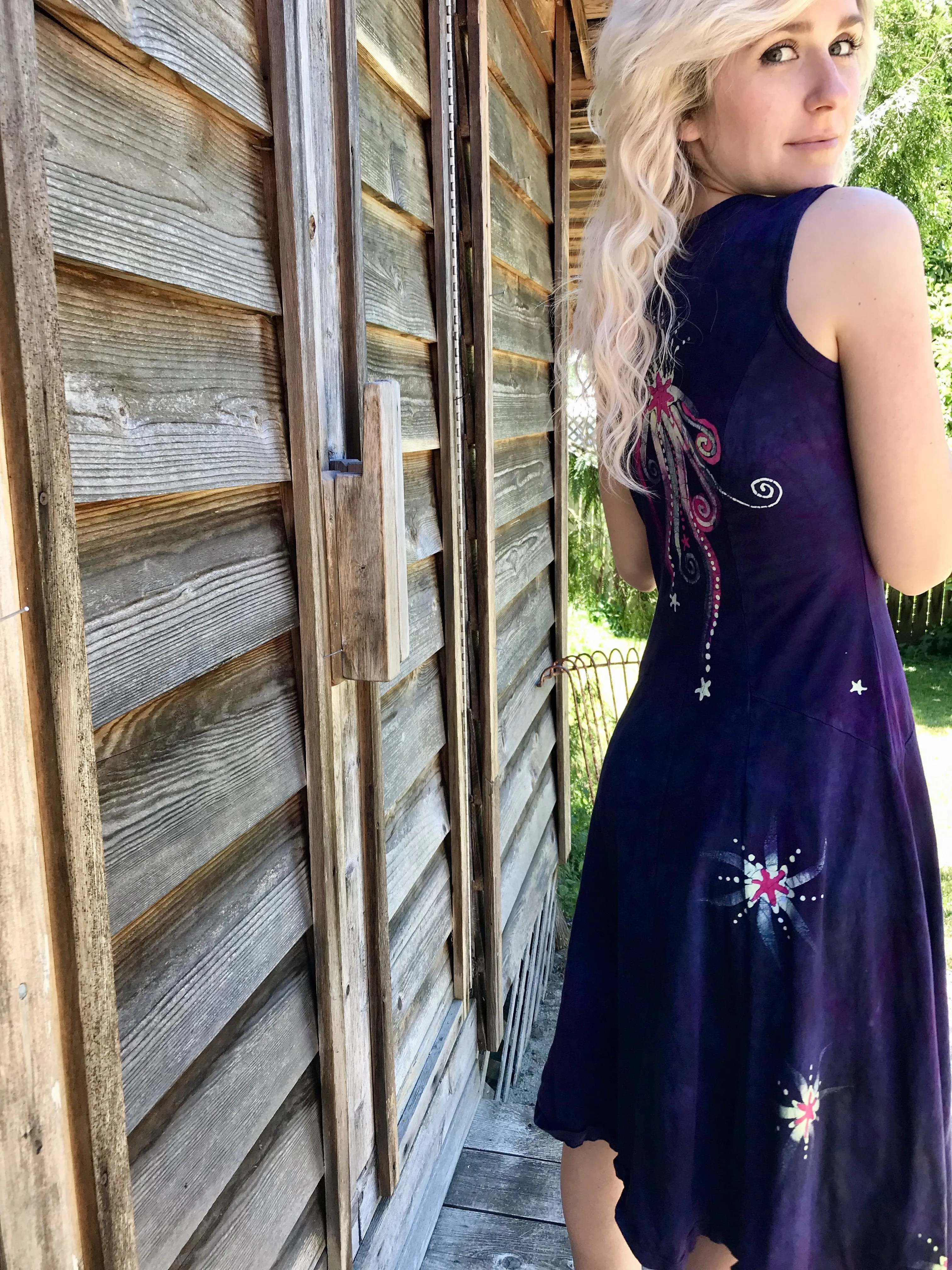 Rainbow Sunshine and Moonbeams Batik Dress