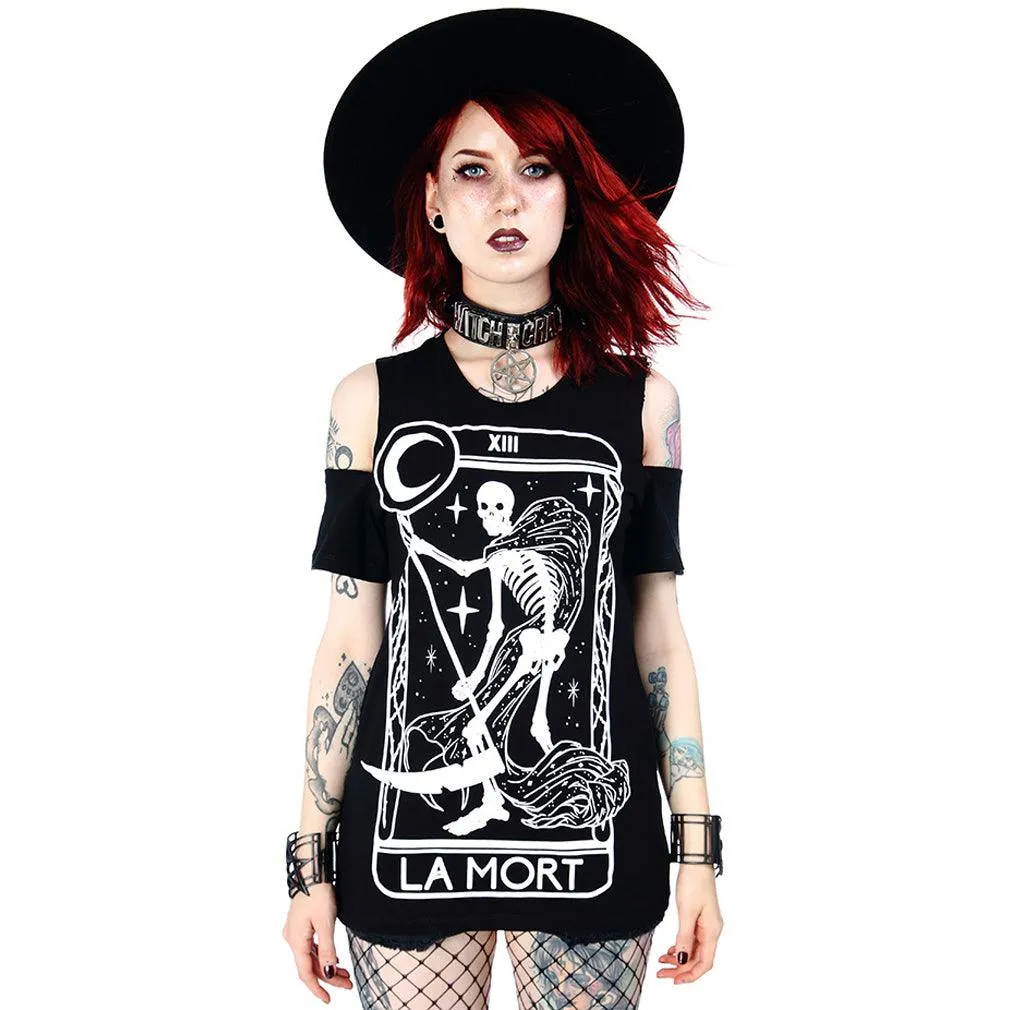Restyle - La Mort - Women's Cold Shoulder T-Shirt