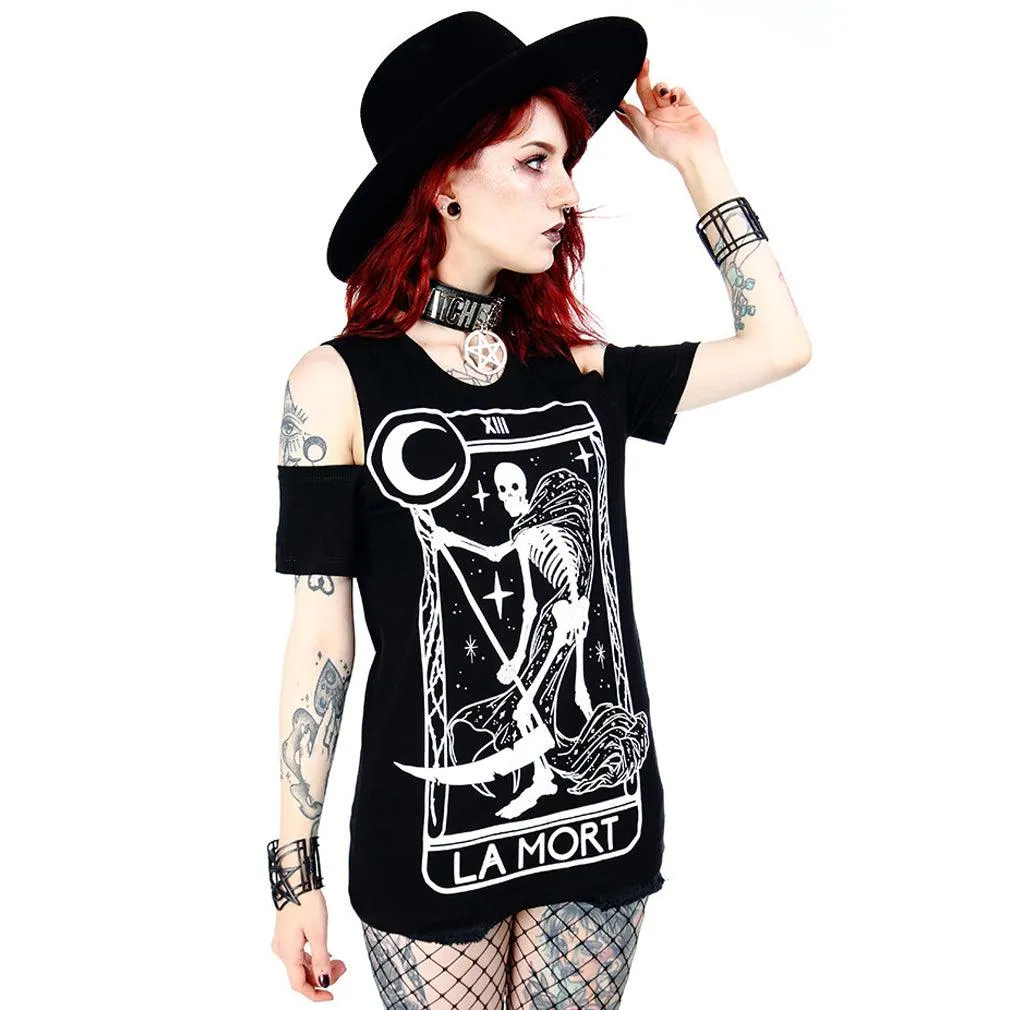 Restyle - La Mort - Women's Cold Shoulder T-Shirt