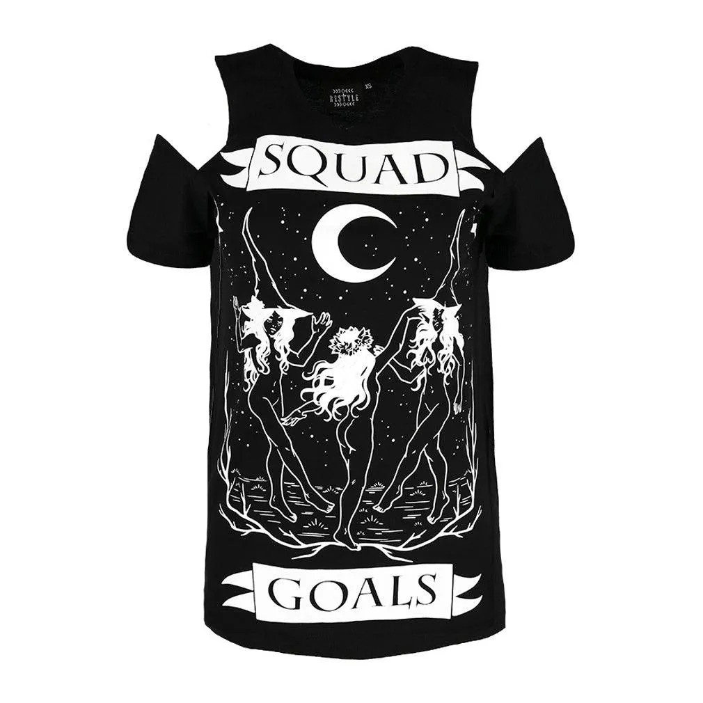 Restyle - Squad Goals - Women's Cold Shoulder Top