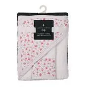 Rosebud Print Hooded Towel Set